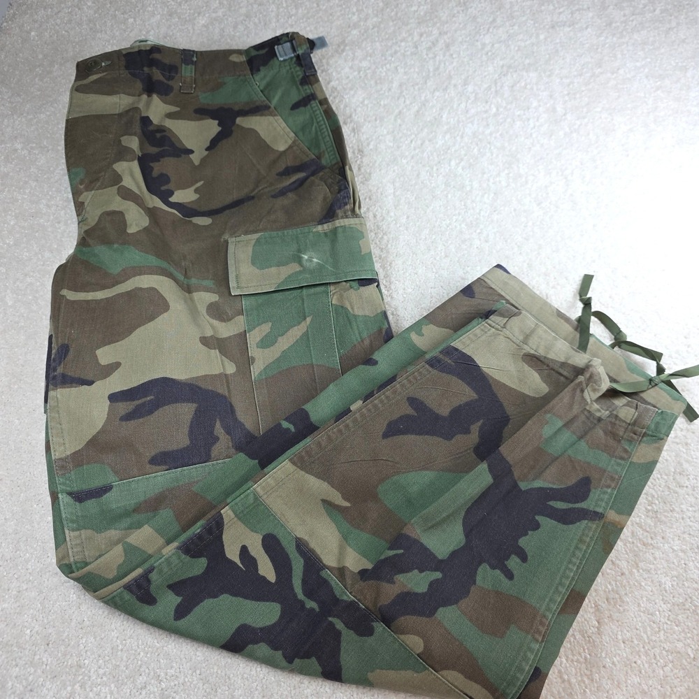 US Army Combat Cargo Pants Mens M-Short Woodland Camouflage Straight Leg